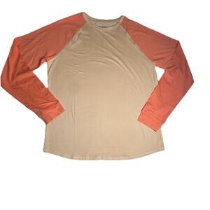 01.Algo Boys Orange Performance Long Sleeve Shirt Moisture Wicking Medium NWOT